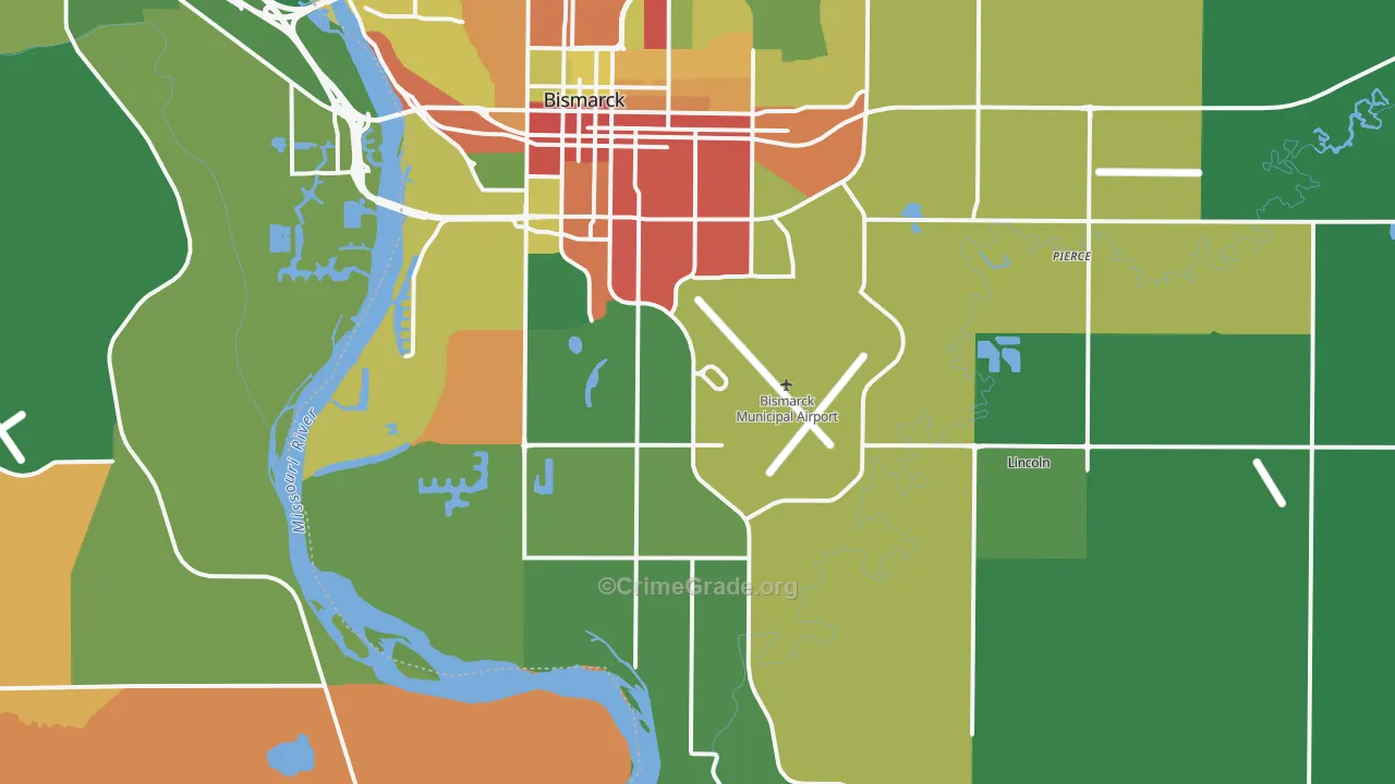 58504, ND Map of Drug-Related Crime Rates