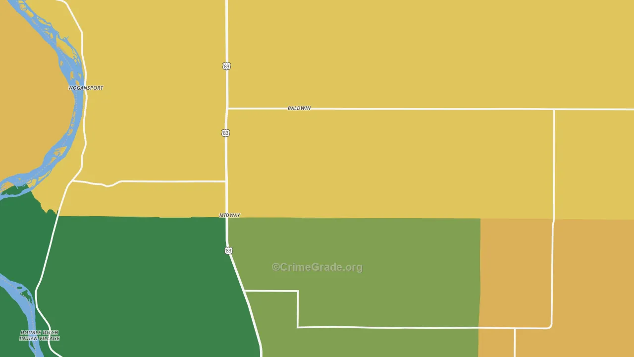 58521, ND Map of Drug-Related Crime Rates