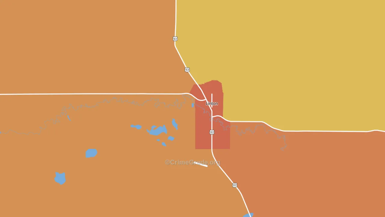 58552, ND Map of Drug-Related Crime Rates