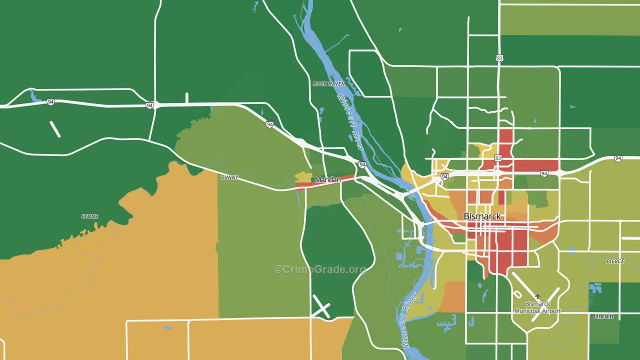 58554, ND Map of Drug-Related Crime Rates