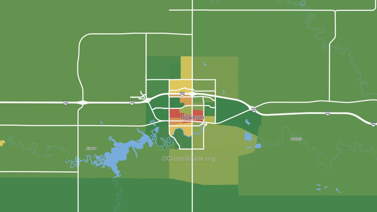 58601, ND Map of Drug-Related Crime Rates