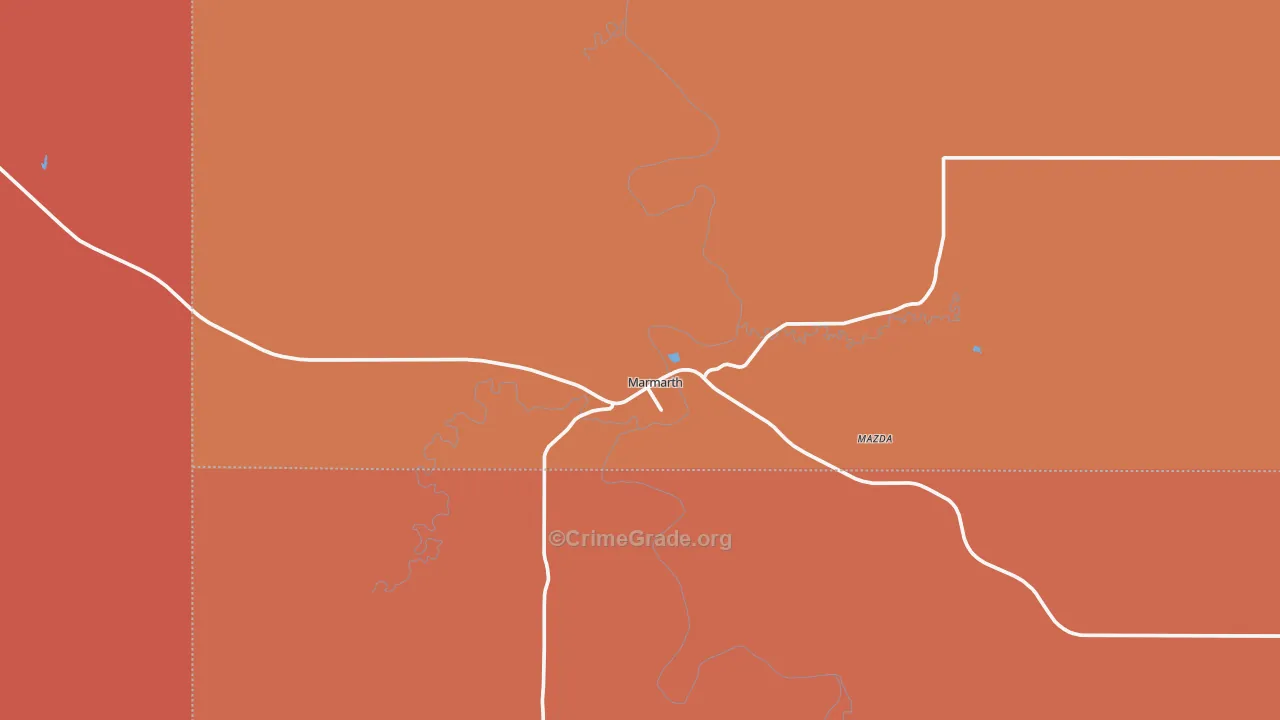 58643, ND Map of Drug-Related Crime Rates