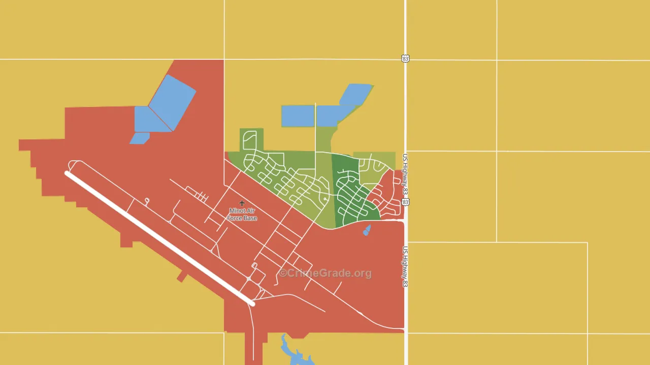 58704, ND Map of Drug-Related Crime Rates