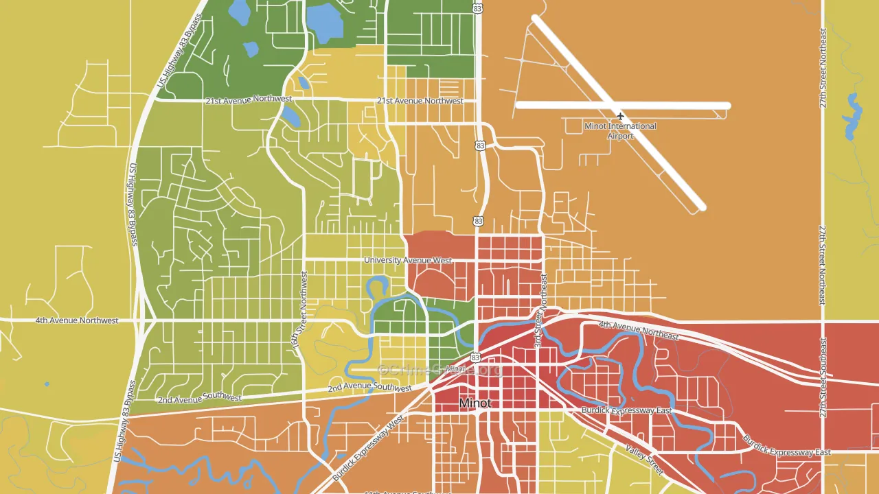 58707, ND Map of Drug-Related Crime Rates