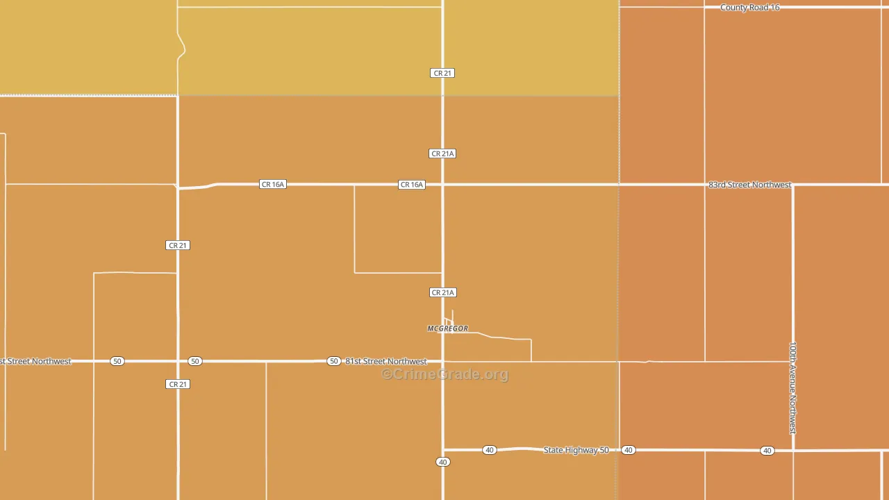 58755, ND Map of Drug-Related Crime Rates