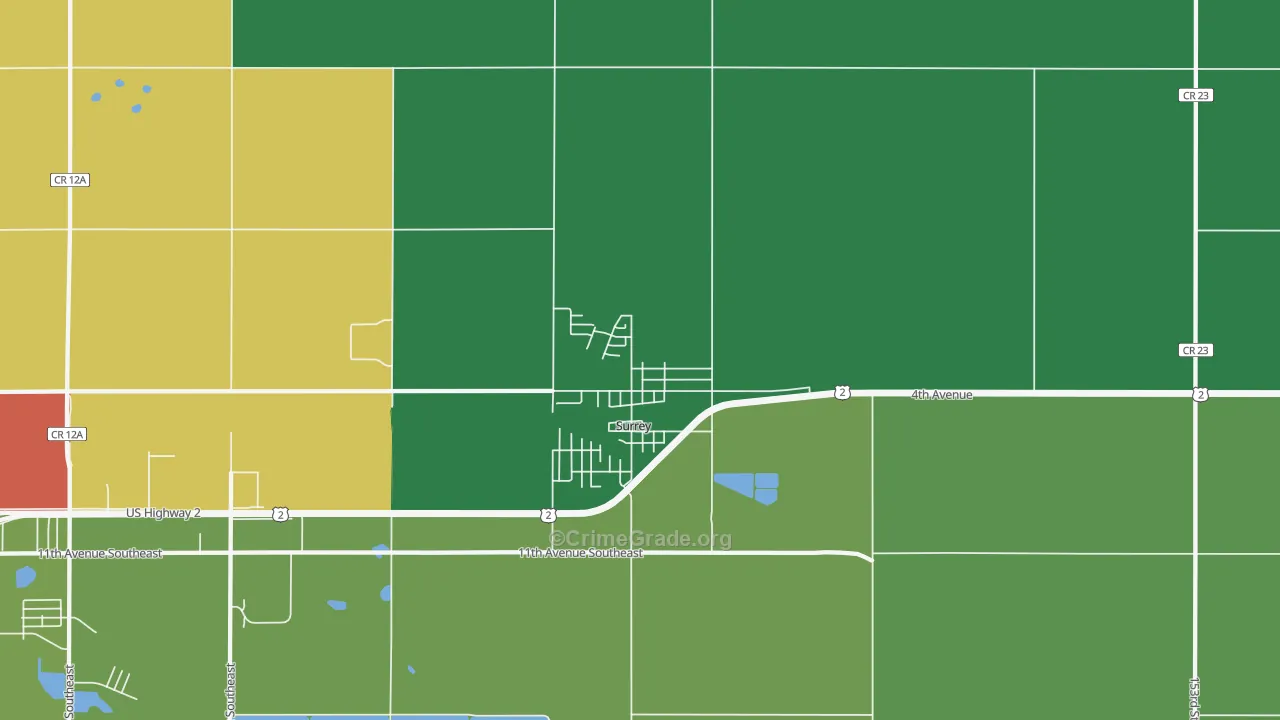58785, ND Map of Drug-Related Crime Rates