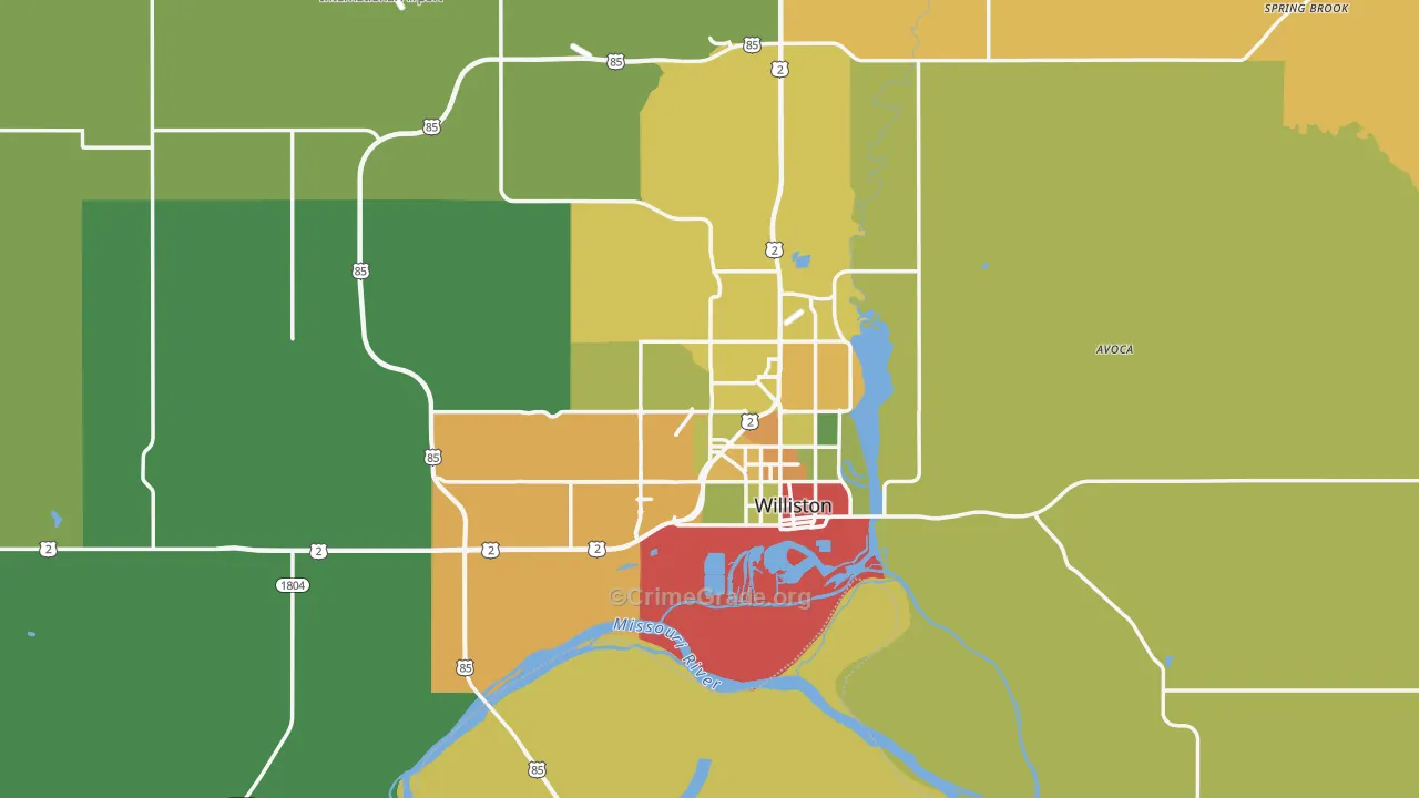 58801, ND Map of Drug-Related Crime Rates