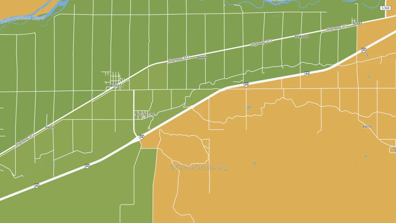 59006, MT Map of Drug-Related Crime Rates