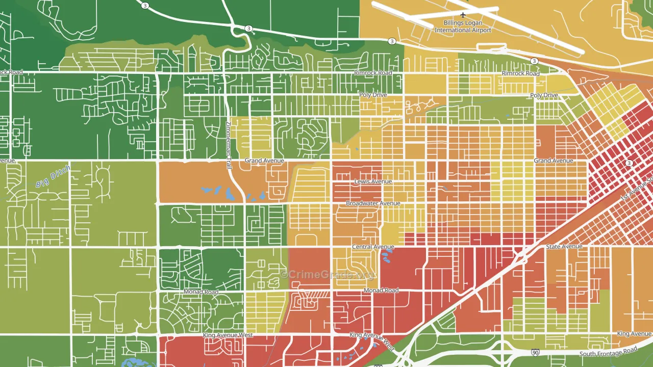 59102, MT Map of Drug-Related Crime Rates