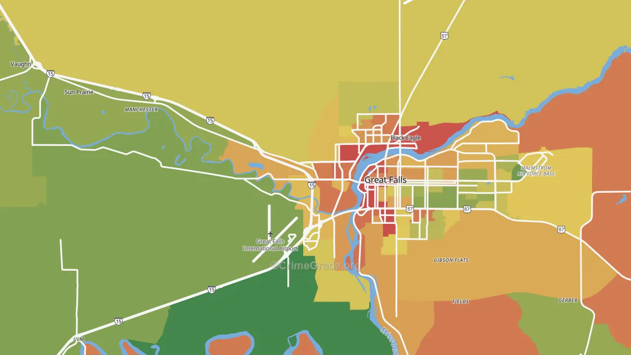 59404, MT Map of Drug-Related Crime Rates