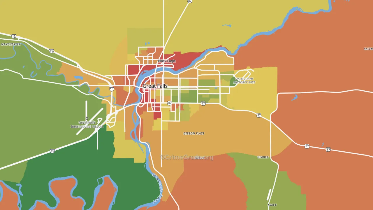59405, MT Map of Drug-Related Crime Rates