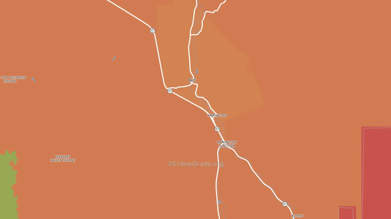 59412, MT Map of Drug-Related Crime Rates