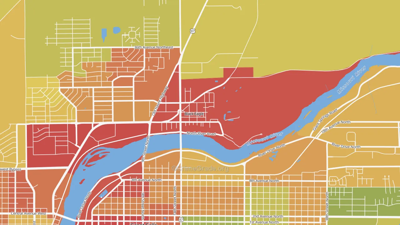 59414, MT Map of Drug-Related Crime Rates