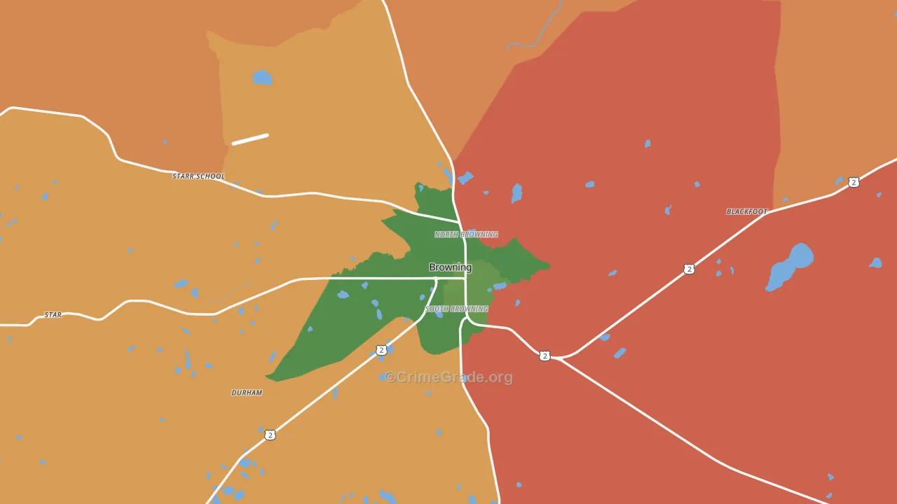 59417, MT Map of Drug-Related Crime Rates
