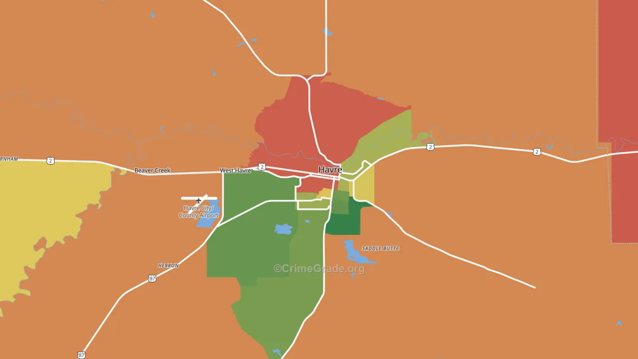 59501, MT Map of Drug-Related Crime Rates