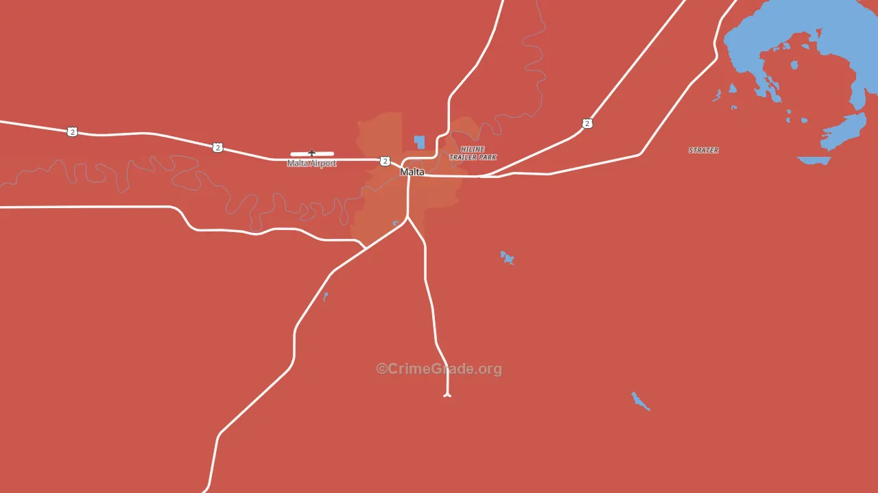 59538, MT Map of Drug-Related Crime Rates