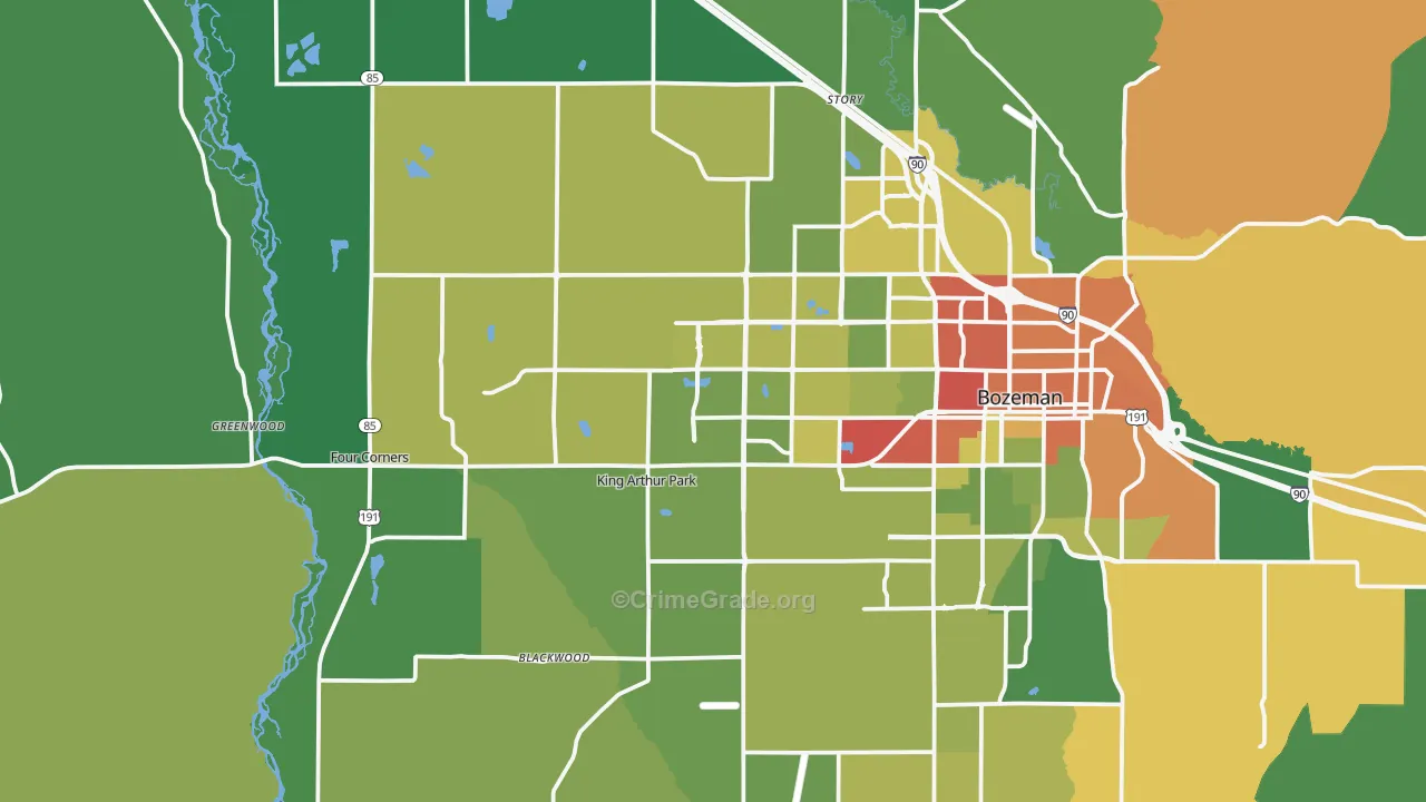 59718, MT Map of Drug-Related Crime Rates