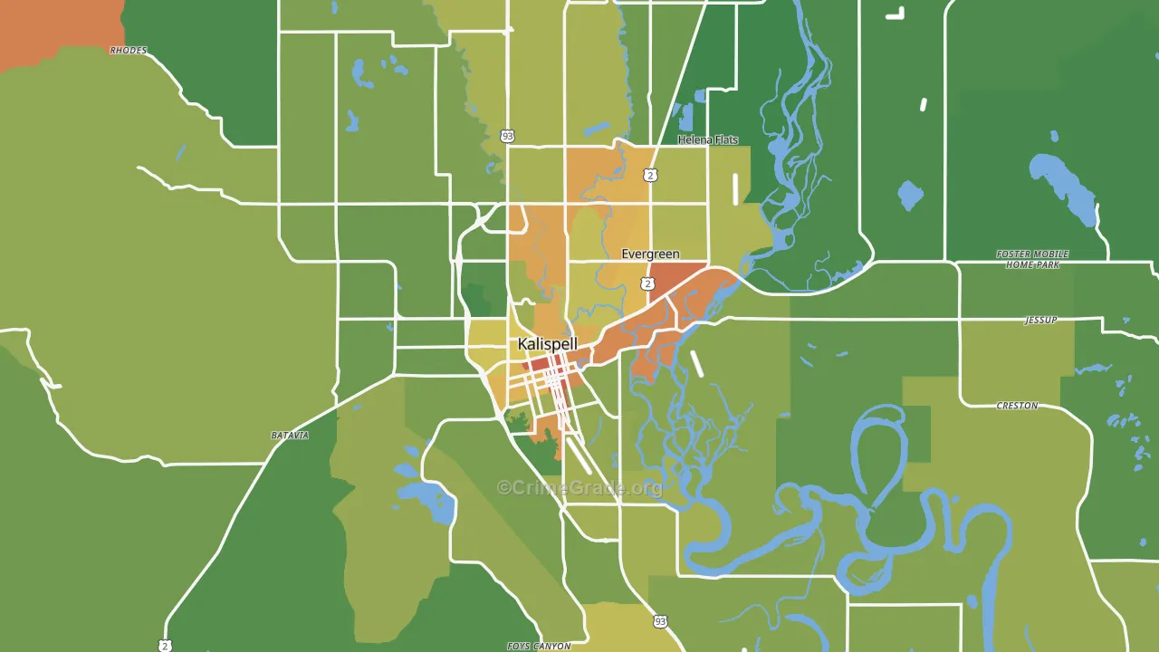 59901, MT Map of Drug-Related Crime Rates
