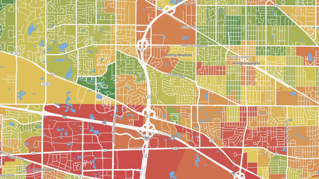 60008, IL Map of Drug-Related Crime Rates