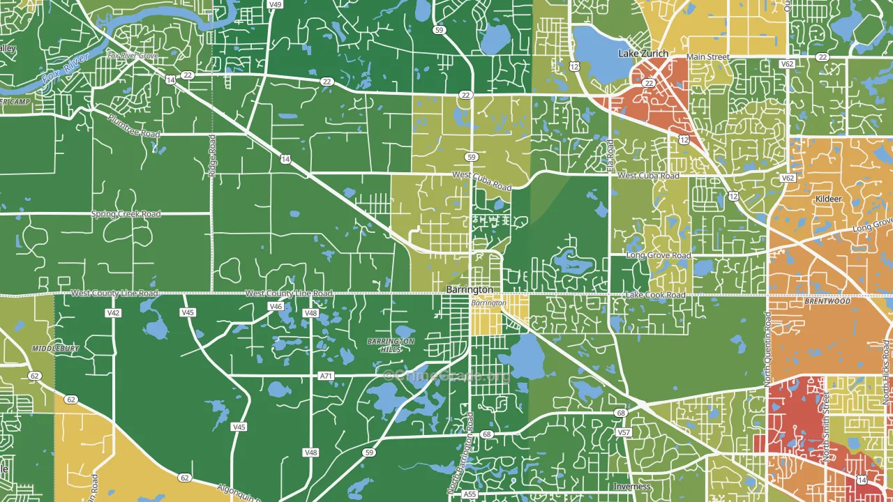 60010, IL Map of Drug-Related Crime Rates