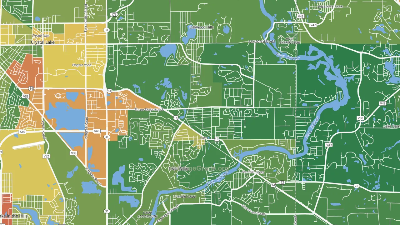 60013, IL Map of Drug-Related Crime Rates