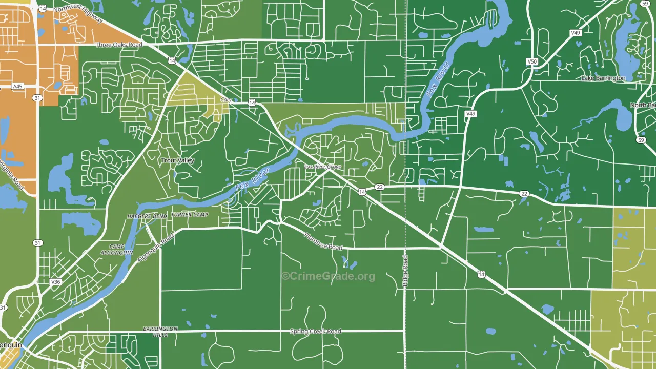 60021, IL Map of Drug-Related Crime Rates