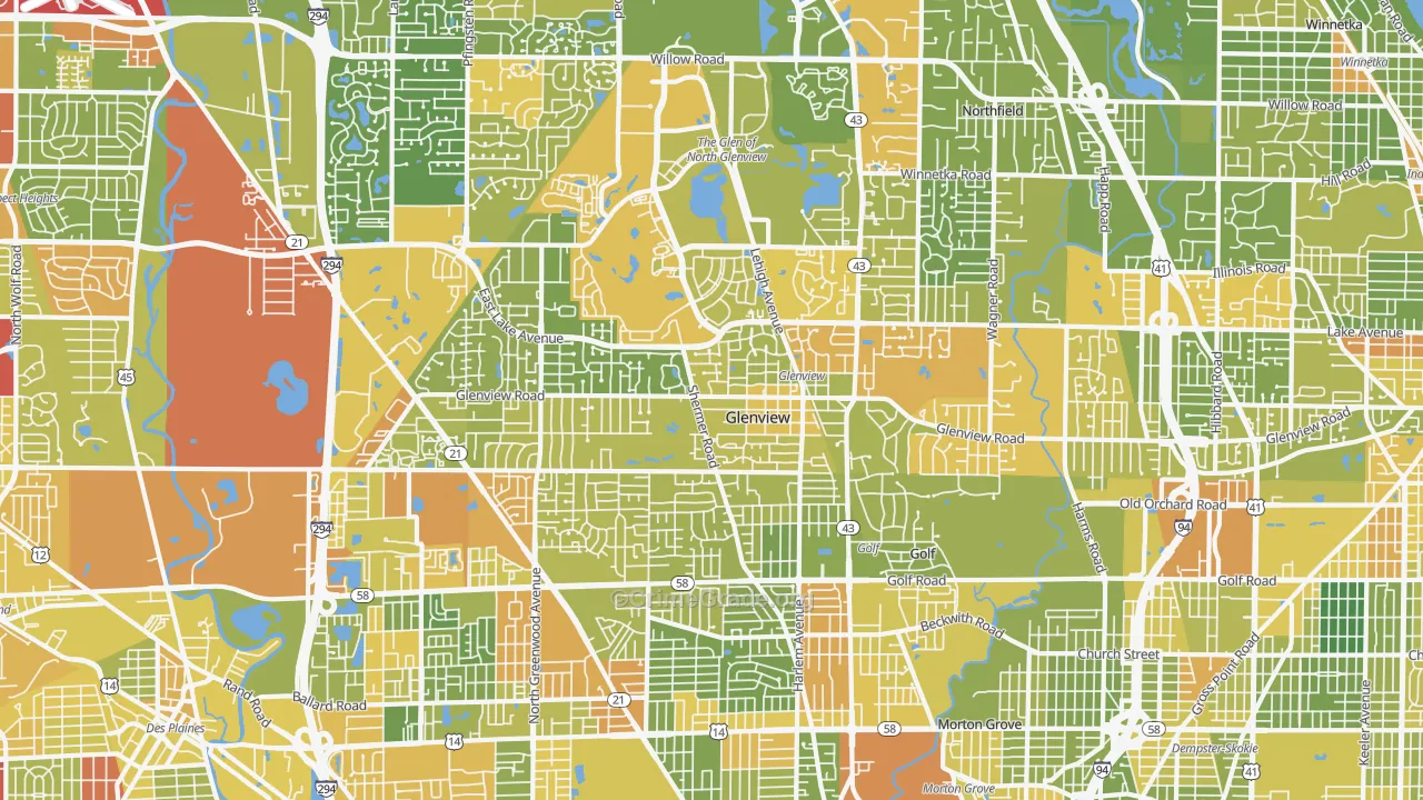60025, IL Map of Drug-Related Crime Rates