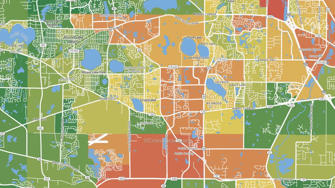 60030, IL Map of Drug-Related Crime Rates