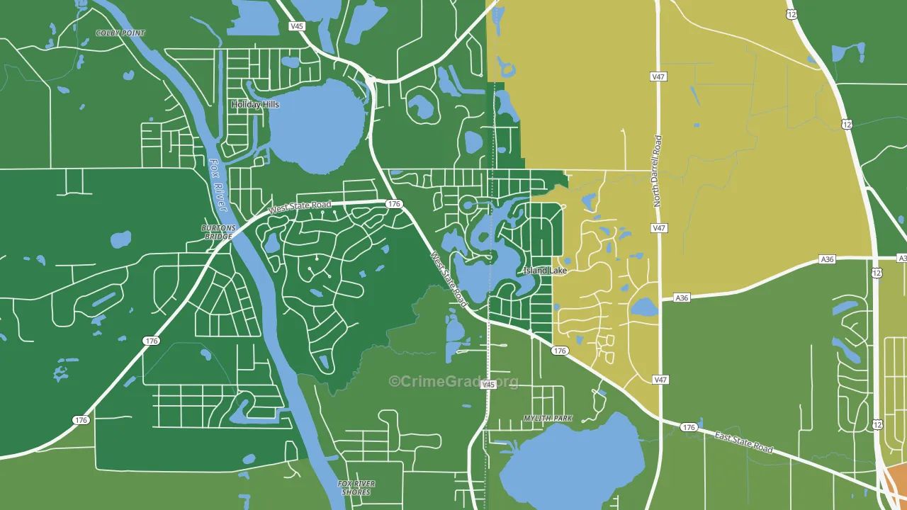 60042, IL Map of Drug-Related Crime Rates