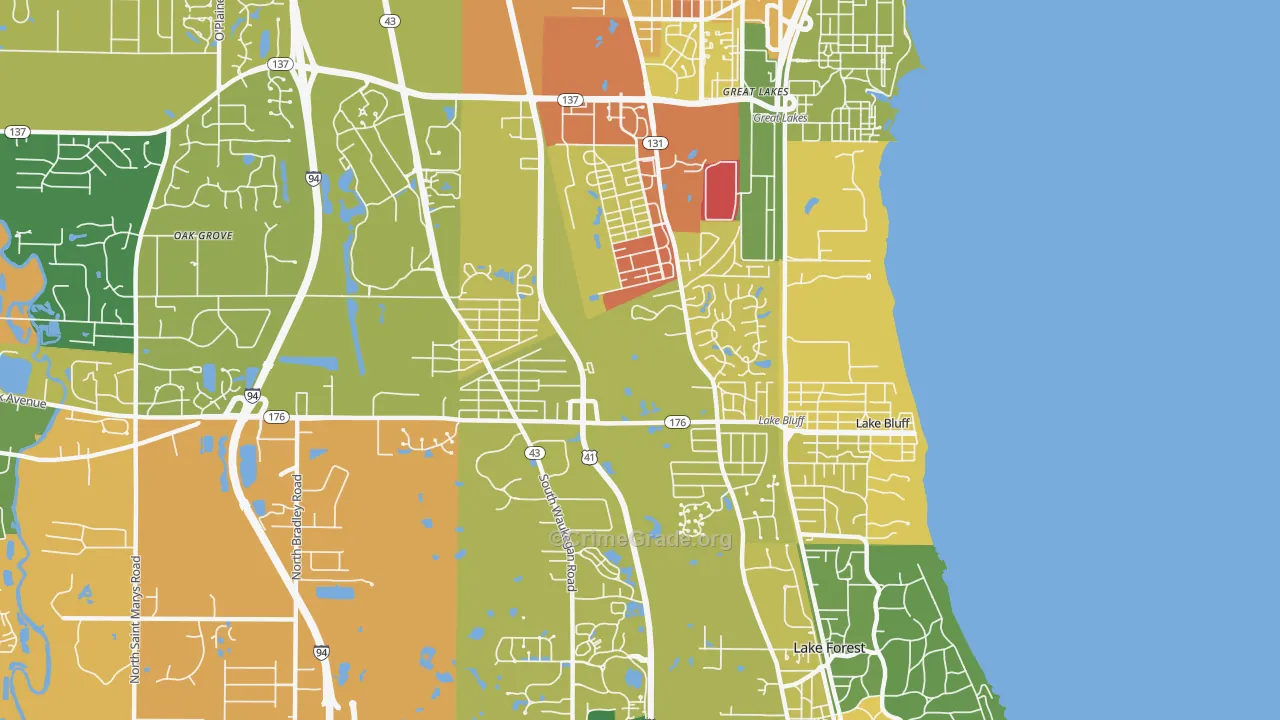 60044, IL Map of Drug-Related Crime Rates