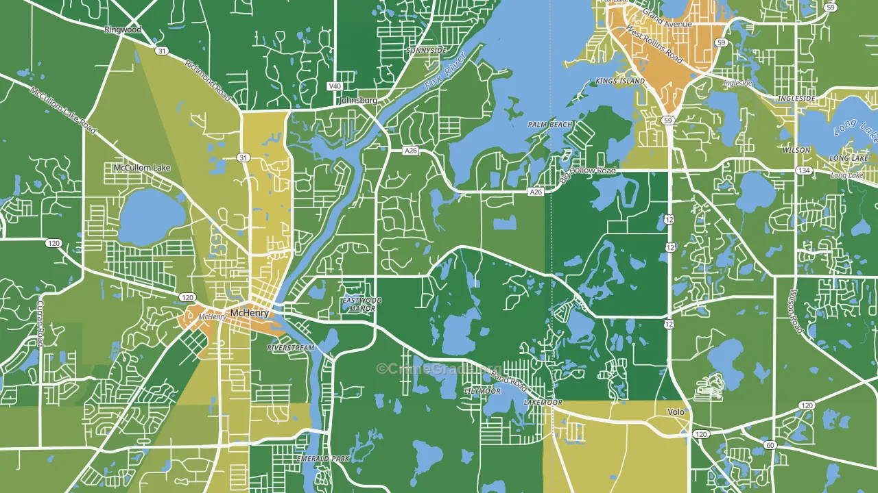 60051, IL Map of Drug-Related Crime Rates