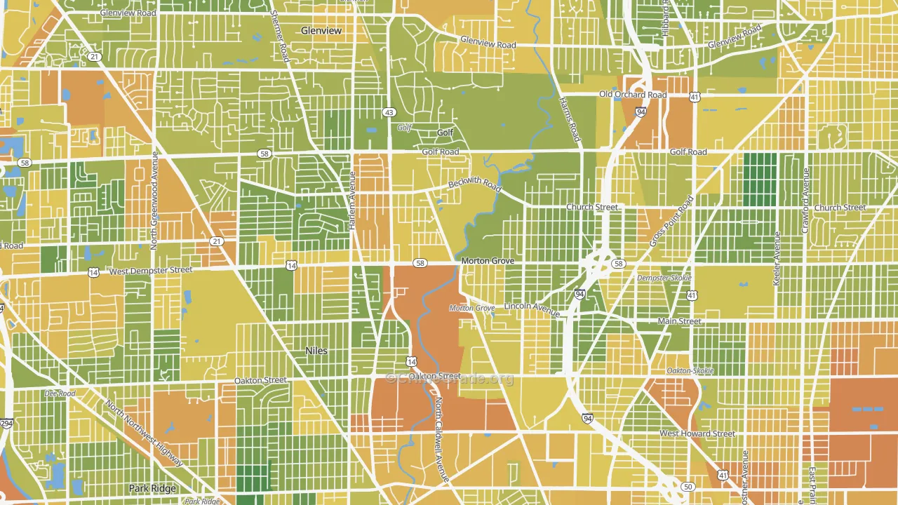 60053, IL Map of Drug-Related Crime Rates