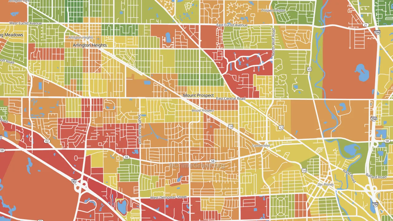 60056, IL Map of Drug-Related Crime Rates