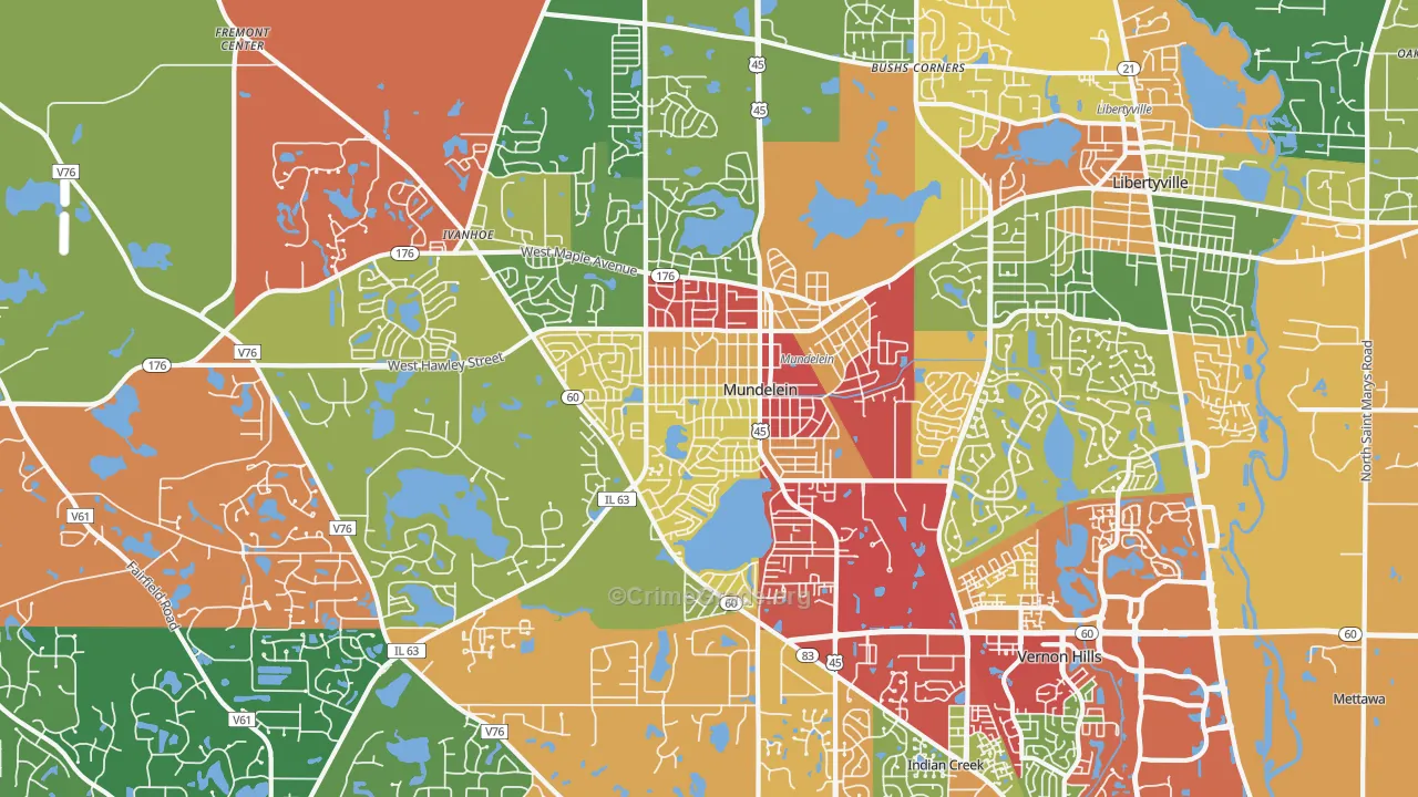 60060, IL Map of Drug-Related Crime Rates