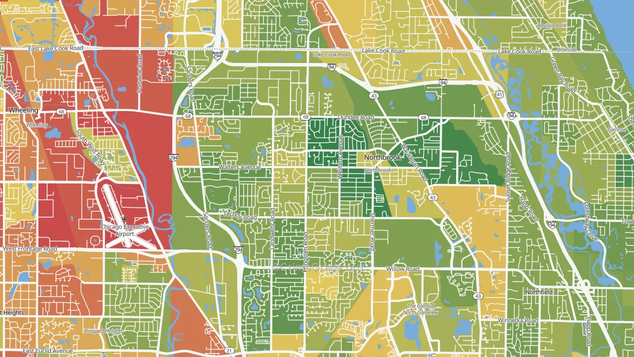 60062, IL Map of Drug-Related Crime Rates