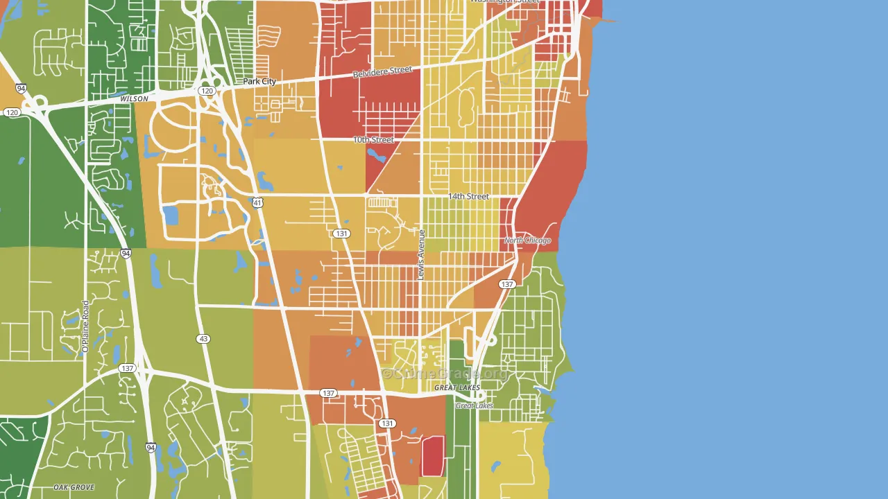 60064, IL Map of Drug-Related Crime Rates