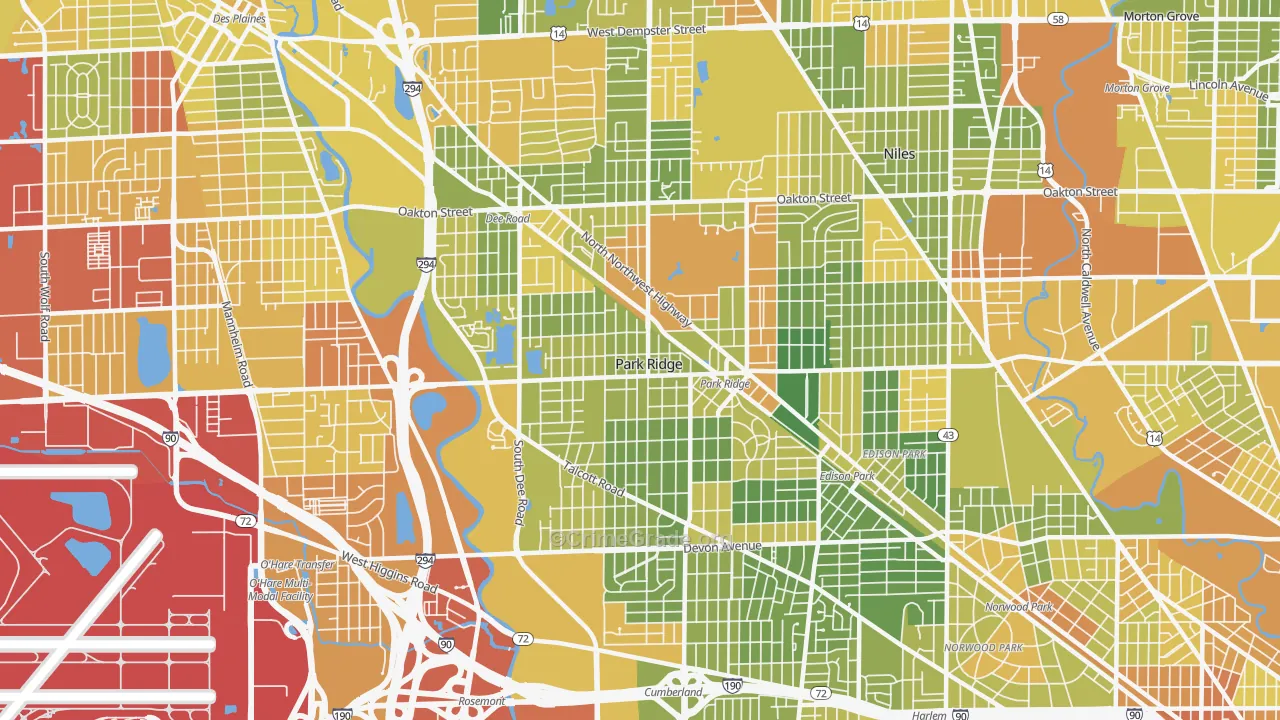 60068, IL Map of Drug-Related Crime Rates