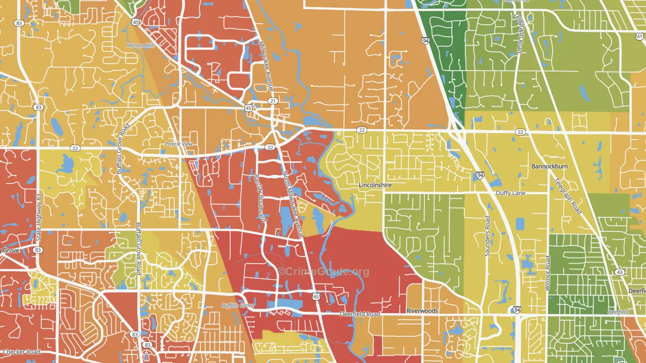 60069, IL Map of Drug-Related Crime Rates