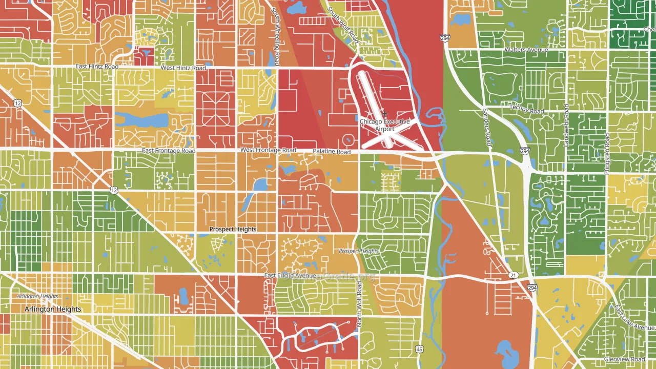 60070, IL Map of Drug-Related Crime Rates