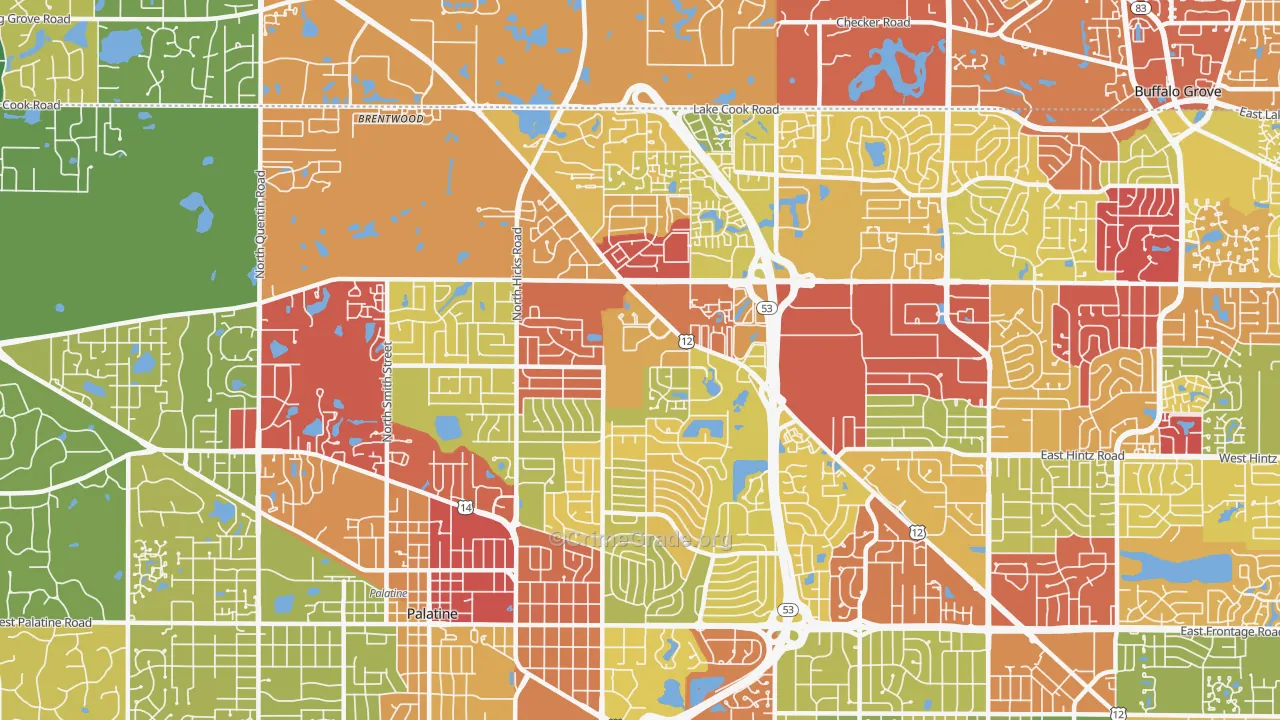 60074, IL Map of Drug-Related Crime Rates