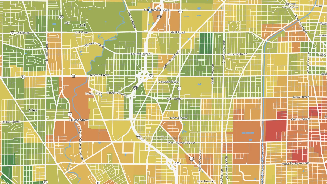 60077, IL Map of Drug-Related Crime Rates