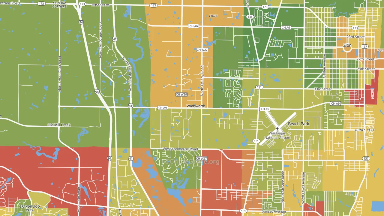60083, IL Map of Drug-Related Crime Rates