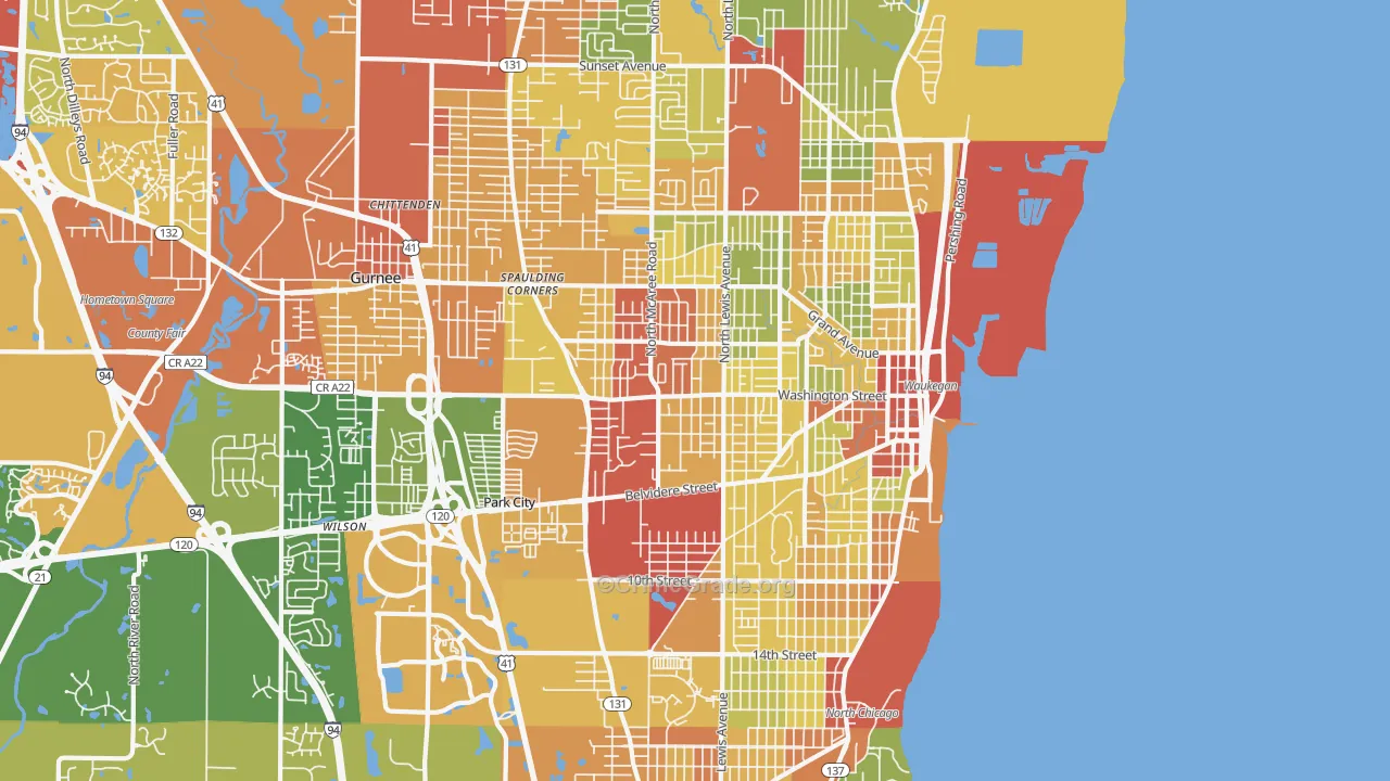 60085, IL Map of Drug-Related Crime Rates