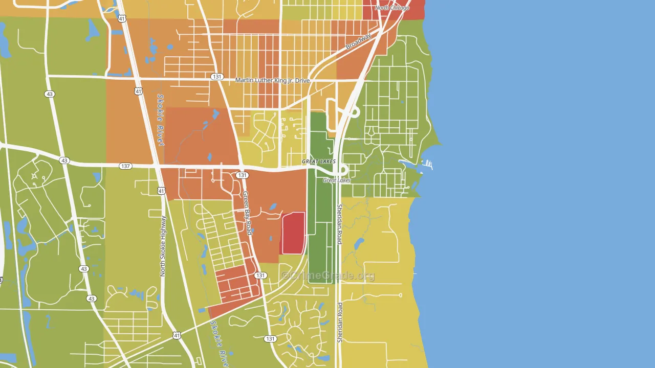 60088, IL Map of Drug-Related Crime Rates
