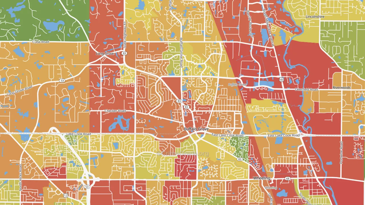 60089, IL Map of Drug-Related Crime Rates