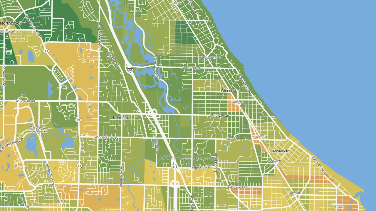 60093, IL Map of Drug-Related Crime Rates
