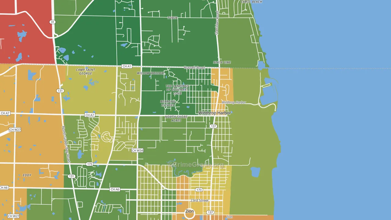 60096, IL Map of Drug-Related Crime Rates