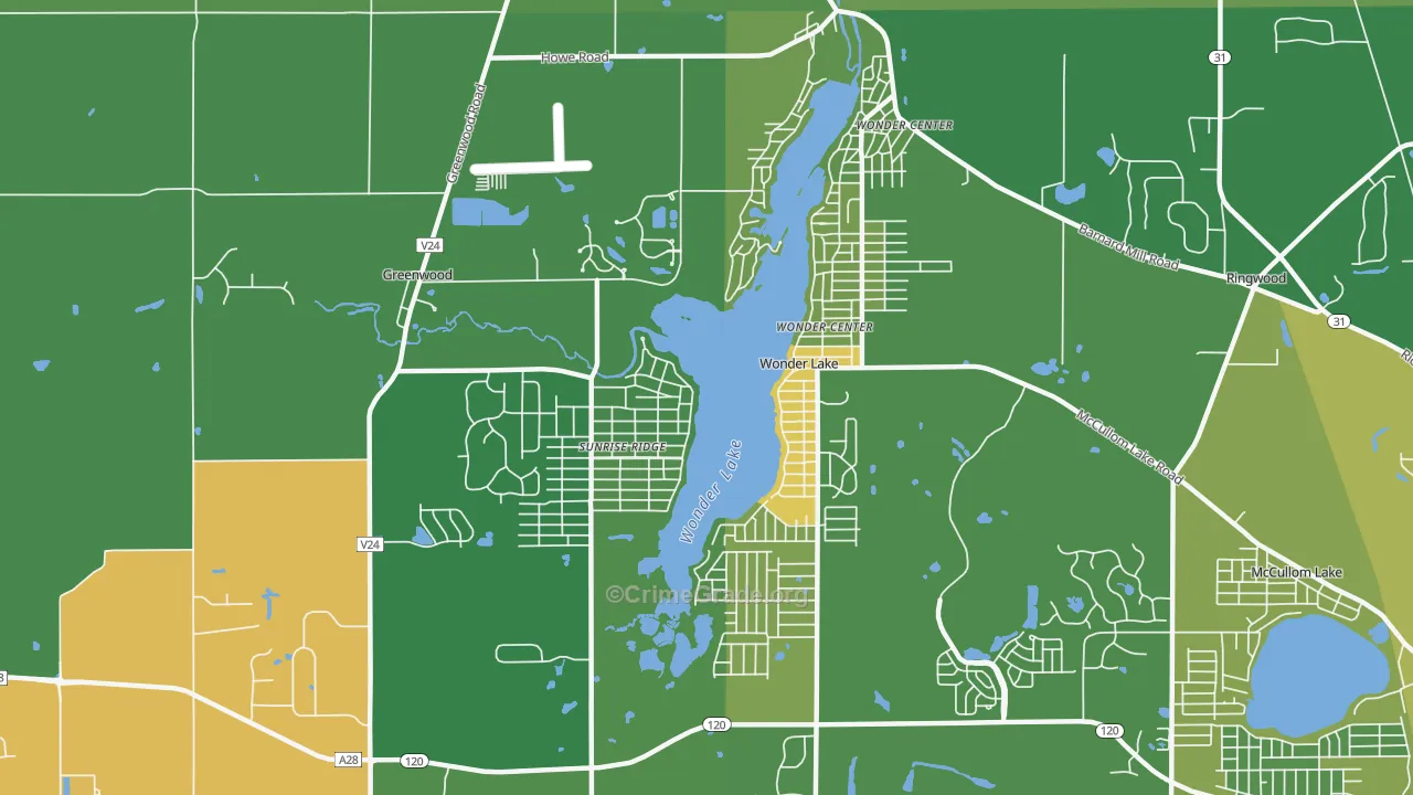 60097, IL Map of Drug-Related Crime Rates