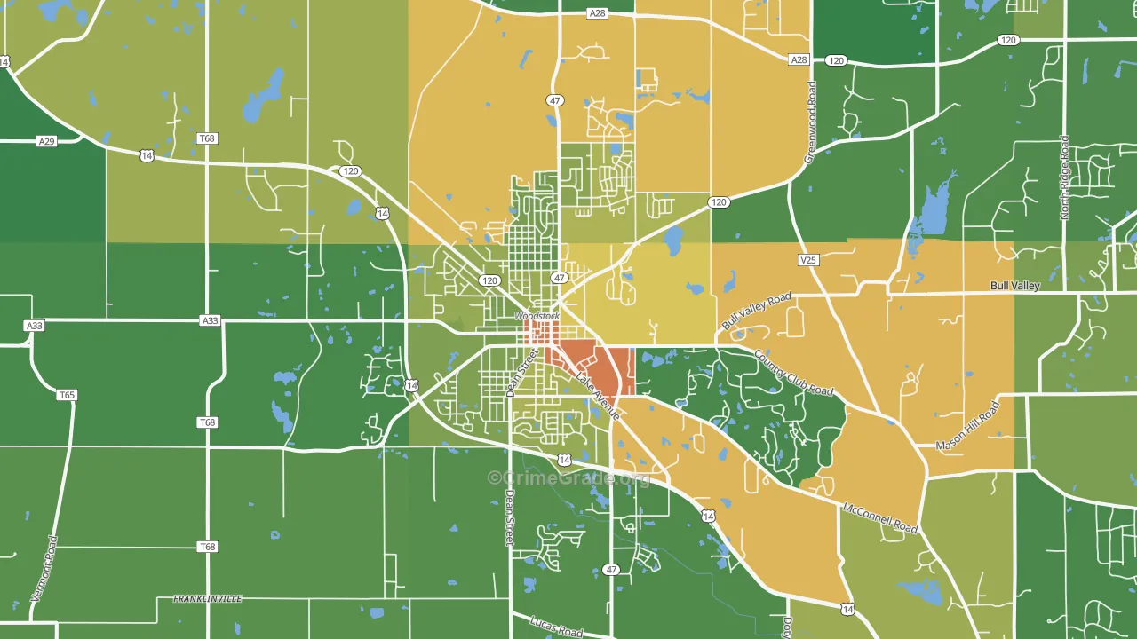 60098, IL Map of Drug-Related Crime Rates