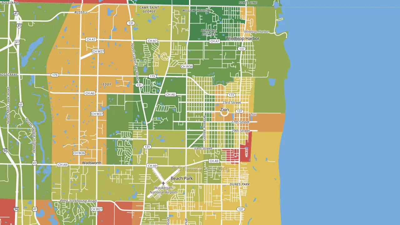 60099, IL Map of Drug-Related Crime Rates